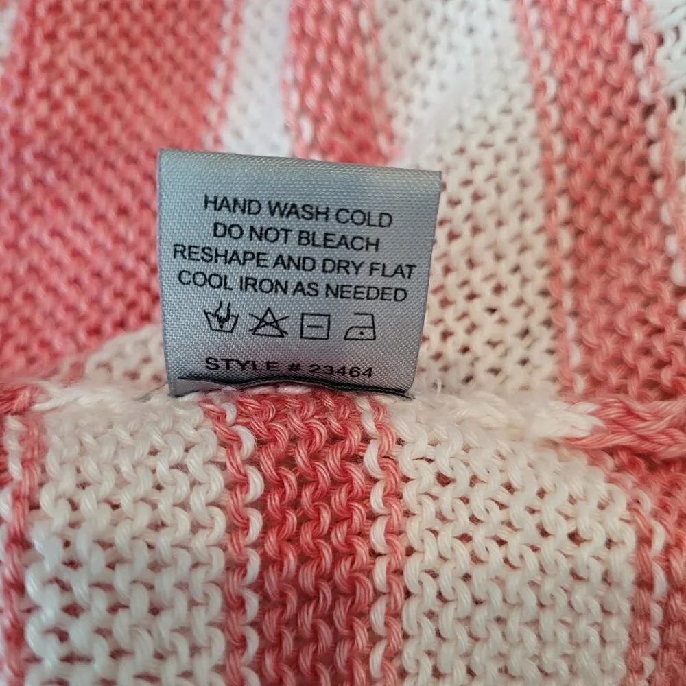 360Sweater Jagger Coral & Ivory Striped Sweater